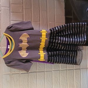 Girls Batman dress w cape